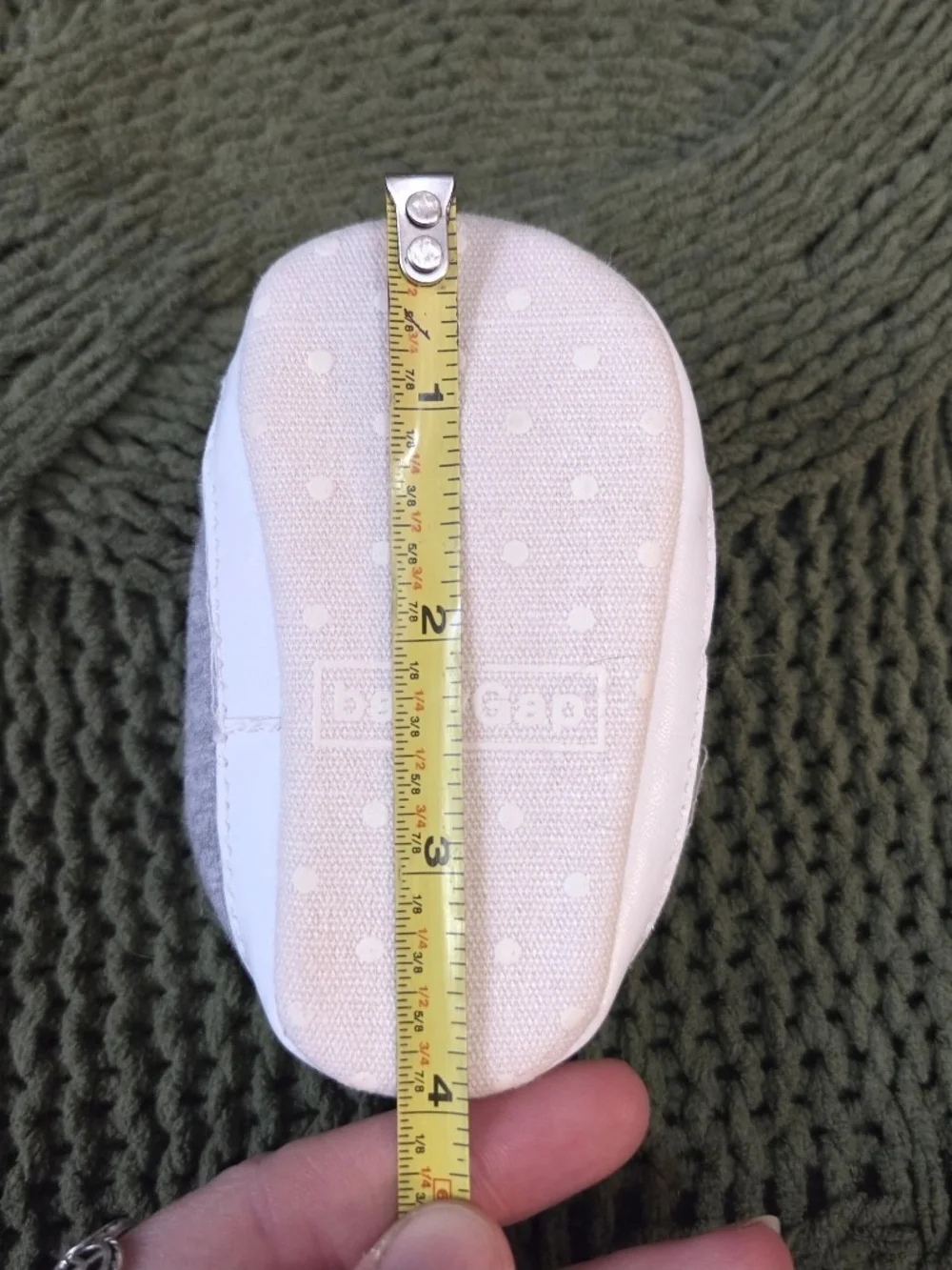 Baby Gap Slip On Infant Shoes Gray Bow Size 0-3 Months